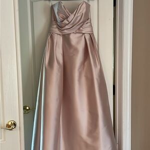 Audrey Brooke Strapless Satin Dress - Light Pink